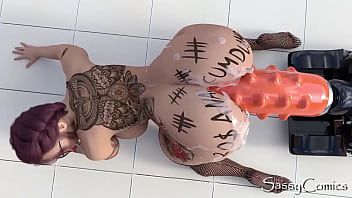 Odtwórz Ekstremalna maszyna do ruchania analnego z potwornym wibratorem, rozciąganie dupka - animacja 3D.