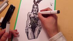 Afspelen Hete brunette in latex: 18 jaar oud fitnessmeisje wordt stout met stiften